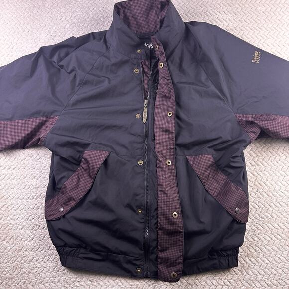 DryJoys FootJoy Golf Jacket Mens Medium FJ Full Zip Houndstooth Rain Wind - Picture 2 of 16